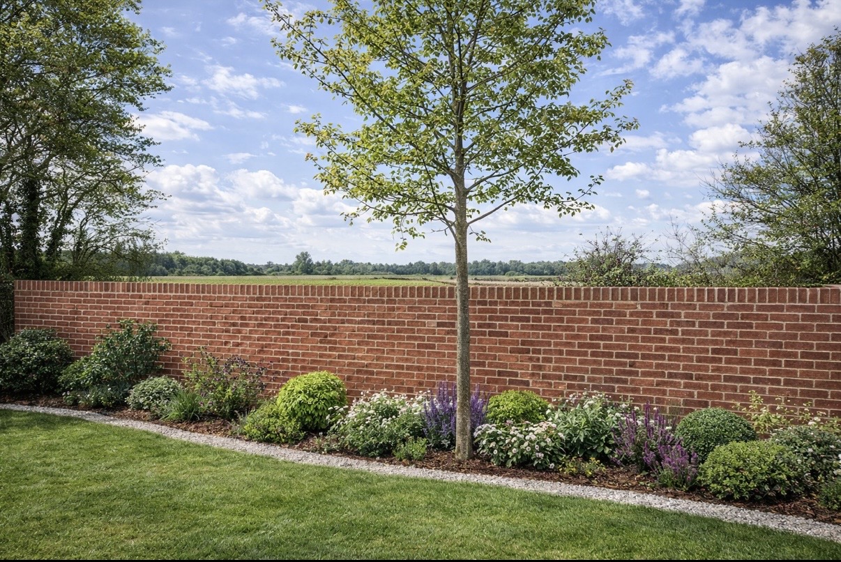 Garden wall, brickwork